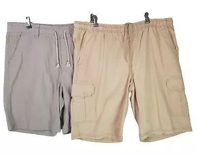 Colorado Safari Cargo Shorts Lot X2 Mens 37 Beige Relaxed Straight 100% Cotton • £17.50