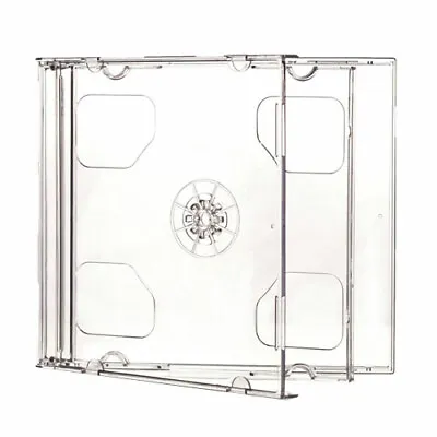 10 X Double CD 10.4mm Jewel Case With Transparent Case & Transparent Cd Tray • £9.49