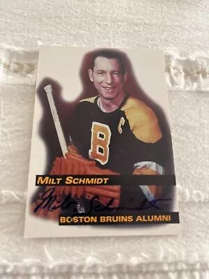 Milt Schmidt Signed Auto Boston Bruins Alumni Card #15 • $25