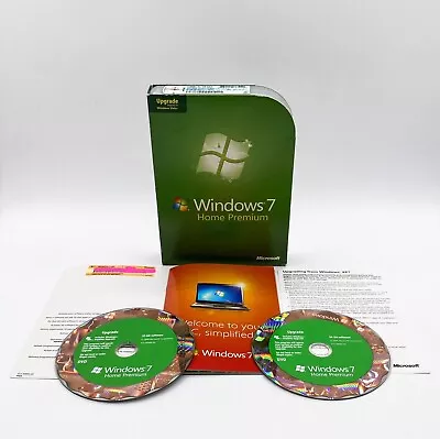 Microsoft Windows 7 Home Premium Upgrade 32 & 64 Bit DVDs MS Windows W Key • $39.99