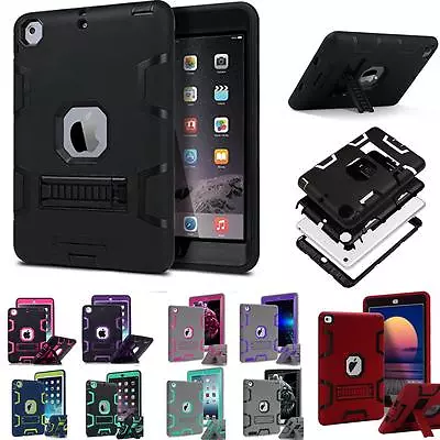 For Apple IPad Shockproof Military Heavy Duty Rubber With Hard Stand Case Cover • $14.23