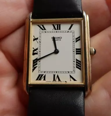 Vintage Seiko Men's Watch Wristwatch Square Gold Tone 2620-5580 Dress Form Works • $9.50