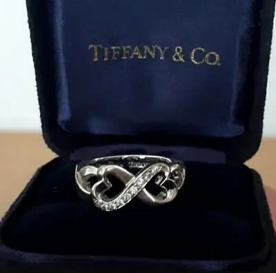£458.16 • Buy TIFFANY&Co. Ring Double Rubbing Heart K18 White Gold Size #48 US #4.5 230506T