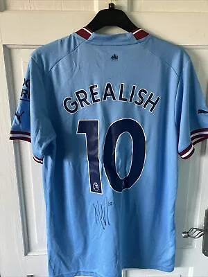 Jack Grealish Authentic Hand Signed Manchester City Shirt • £90