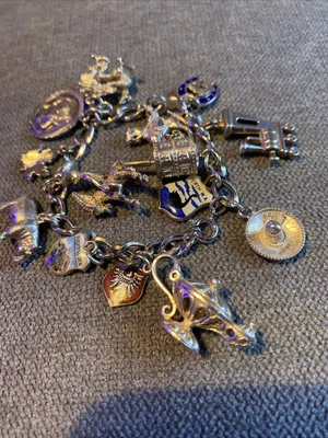 £23.40 • Buy Vintage Silver Charm Bracelet