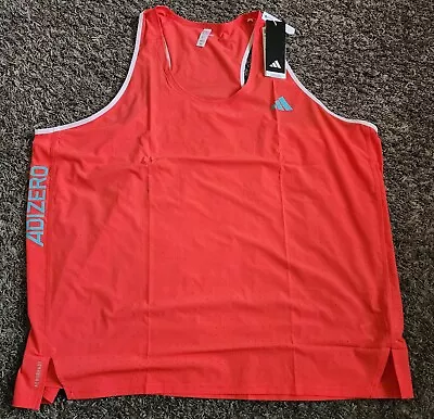 NWT Adidas Running  Carrera Adizero Bright Red Singlet Men's 2XL • $36