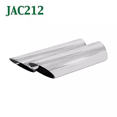 JAC212 PAIR 2 1/2  2.5  Chrome Angle Cut Exhaust Tips 2 3/4  Outlet / 9  Long • $37