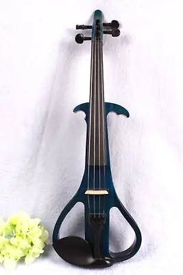 Advanced Blue Electric Violin Silent 4/4 Free Case Wooden Body Nice Tone #EV3 • $318.67