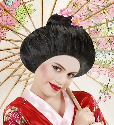 £9.99 • Buy Kids Geisha Wig Childrens Traditional Japanese Girl Fancy Dress