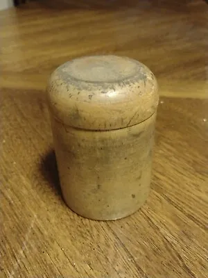 $26.99 • Buy Antique OLD Turned Wood Inkwell Bottle Traveling Case Screw Lid PRIMITIVES 