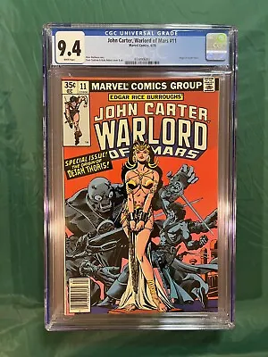 JOHN CARTER Warlord Mars #11 ORIGIN DEJAH THORIS Key Iconic 1978 Marvel CGC 9.4 • $99.99