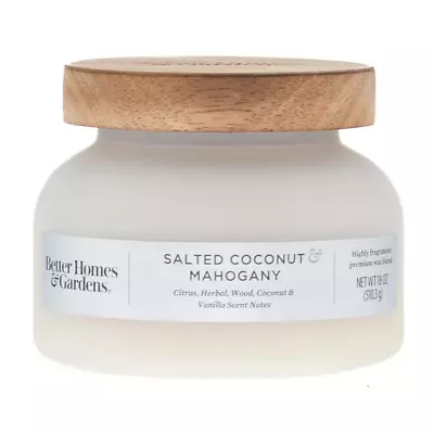 18oz Salted Coconut & Mahogany Scented 2-Wick Frosted Bell Jar Candle • $12.70