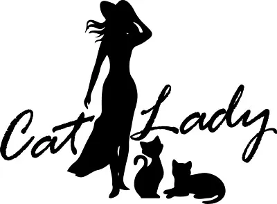 Cat Lady Decal Window Bumper Sticker Car Decor Classy Fashion Cats Lover Pets • $3.50