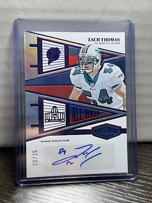 Zach Thomas 2023 Plates And Patches Class Of 2023 HOF Auto!! 29/35!! Mint!! • $50