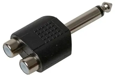 £1.79 • Buy 2 X RCA Phono To 6.35mm MONO Jack Adaptor 6.3mm 1/4 Inch Converter Plug