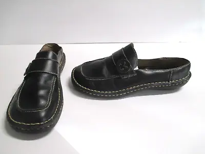 Women's Cherokee Black Leather Clogs Mules Slides Size 9.5 #17 • $8.78