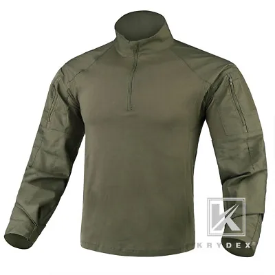 KRYDEX G4 Combat Shirt Long Sleeve W/ Elbow Pads Tops Army Ranger Green Airsoft • $49.95