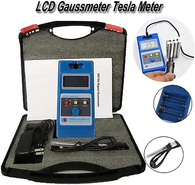 Gauss Meter Digital Tesla Meter Gaussmeter Surface Magnetic Field Tester  • $95.22