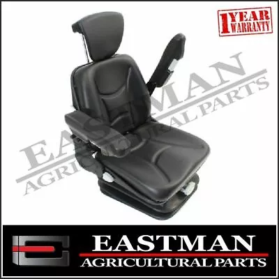 Low Back Cab Mount Suspension Seat With Arm Rests - Tractor Backhoe Excavator • $785