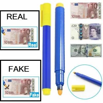 2X Bank Note Checker Pens Counterfeit Fake Forged Money Tester Marker Detector • £4.99