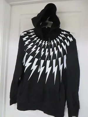 Neil Barrett Thunderbolt Hoodie Sweatshirt Slim Fit Black/white Small NWOT • $229.97