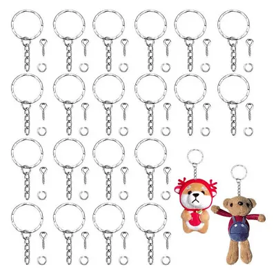 £3.89 • Buy 50x Ring Key Chains Kits Keyring With Eye Screw DIY Accessories Jewelry Making P