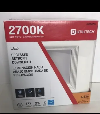 Utilitech 65-Watt  Soft White Dimmable LED Recessed Retrofit 5-6 2700K • $11.78