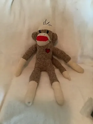 £14.63 • Buy Handmade Sock Monkey Plush 18” Stuffed Animal With Red Felt Heart