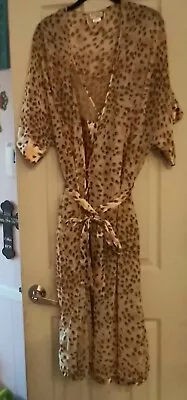 Cinema Etoile XL Cut Out Slip Long Gown Animal Sexy Satin Leopard Peignoir Set  • £58.27