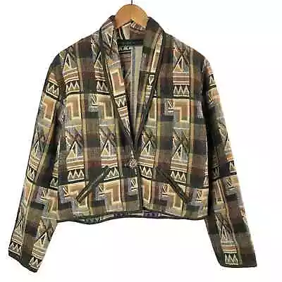 Vintage 90's New Identity Blazer Jacket Southwestern Brocade Pattern Size Med • $25