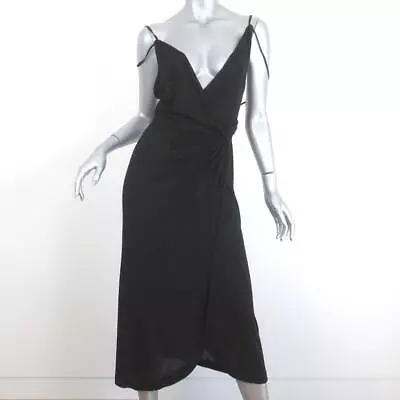Vintage Vicky Tiel For Giorgio Beverly Hills Wrap Dress Black Jersey Size Medium • $240