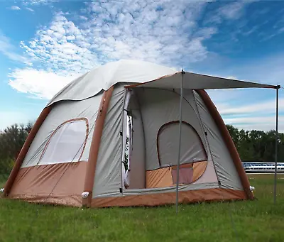 Inflatable Camping Tent With Pump Easy Setup 4 Season Glamping Tent 2-4 Perso • $179.06