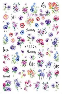 3D Nail Art Sticker 3374 Flower Floral Decals Manicure DIY Peel & Stick • $2.99