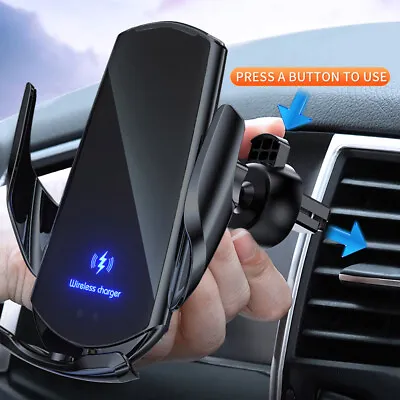 Wireless Car Charger Mount Phone Holder 2 In 1 Fast Charging For IPhone 15 14 13 • $29.96