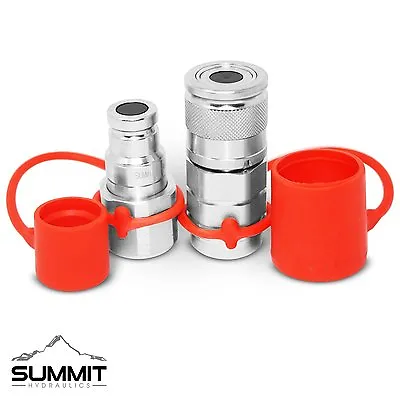 3/8  Flat Face Hydraulic Quick Connect Coupler / Coupling Set 3/8  NPT Thread • $34.15