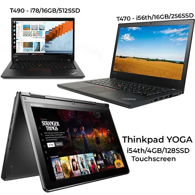 Lenovo Thinkpad Laptop Intel Core I7 I5 16GB 512GB SSD Windows 11 T470 T490 Yoga • £144.95