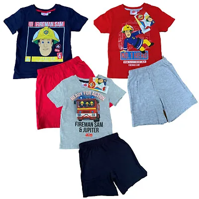 £5.95 • Buy Boys Fireman Sam Pyjamas Short Sleeve T-Shirt & Shorts Set PJs Age 3 - 6 Years