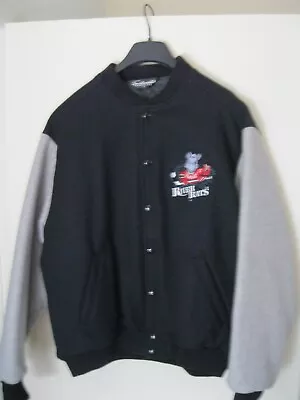  Albany River Rats VARSITY JACKET  RARE  WOOL W/QUILTED LINING LG BLACK/GREY AHL • $265.95