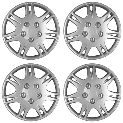 15  Set Of 4 Silver Wheel Covers Snap On Full Hub Caps Fit R15 Tire & Steel Rim • $38.80