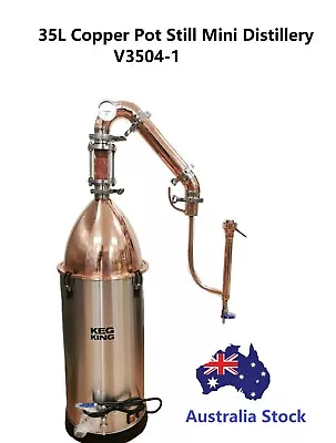 New 35L Copper Pot Still Mini Distillery Kit For Making Whisky/Bourbon/Gin • $548.24