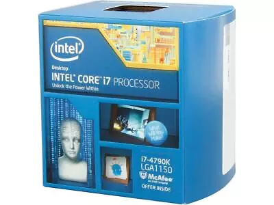 New Intel Core I7-4790K 4.00 GHz Quad-Core LGA1150 SR219 CPU Processor In Box • £119.86