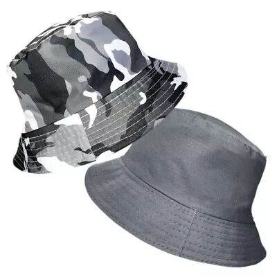 Boys Camo Bucket Hat UPF 50+ Protection 2in1 Reversible Cotton Summer Sun Cap  • £4.99