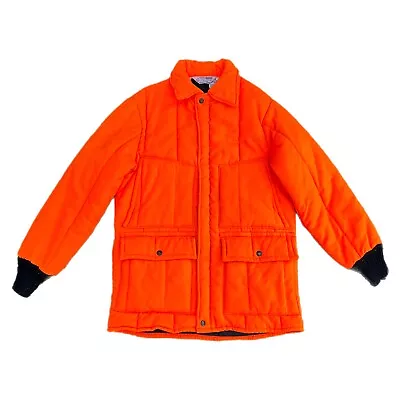 Vintage Walls Blizzard Pruf Orange Hunter Chore Insulated Work Jacket Men Medium • $39.95