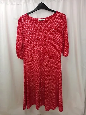 ❤️ Oasis Pretty Red Spotty A Line Dress Size Medium Vgc • £4.99