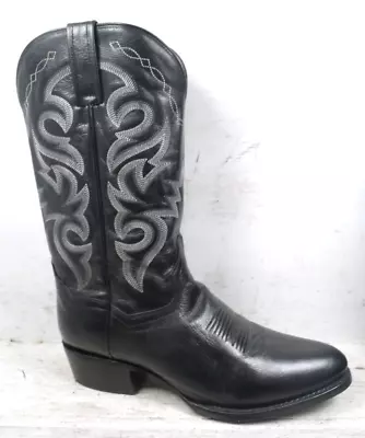 Dan Post Mens Milwaukee Black Leather Cowboy Western Boots DP2110 Size 11 D • $49.99