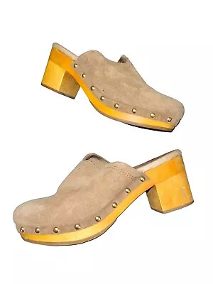 UGG Kay Suede Leather Clogs Metal Studs Tan  Size 7 • $39