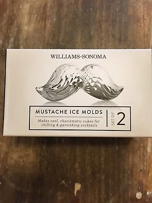 Williams Sonoma Mustache Whiskey Ice Cube Molds New In Box • $9.90