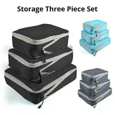 3x Storage Bag Travel Cube Compression Folding Bag Travel Shoes Clothing Storage • £11.57