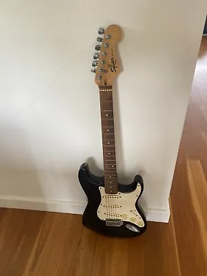 Fender Squier Strat Guitar Black With White Preowned • $220