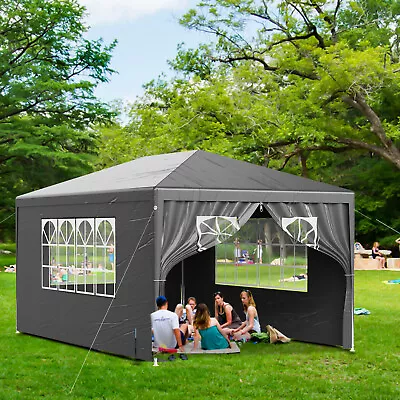 Heavy Duty 3x4M Gazebo Marquee Canopy Waterproof Garden Patio Party Tent W/Sides • £69.99
